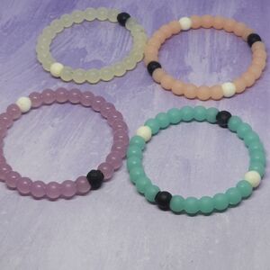 Lokai Set Of 4 Bracelets Purple-Clear-Blue-Pink